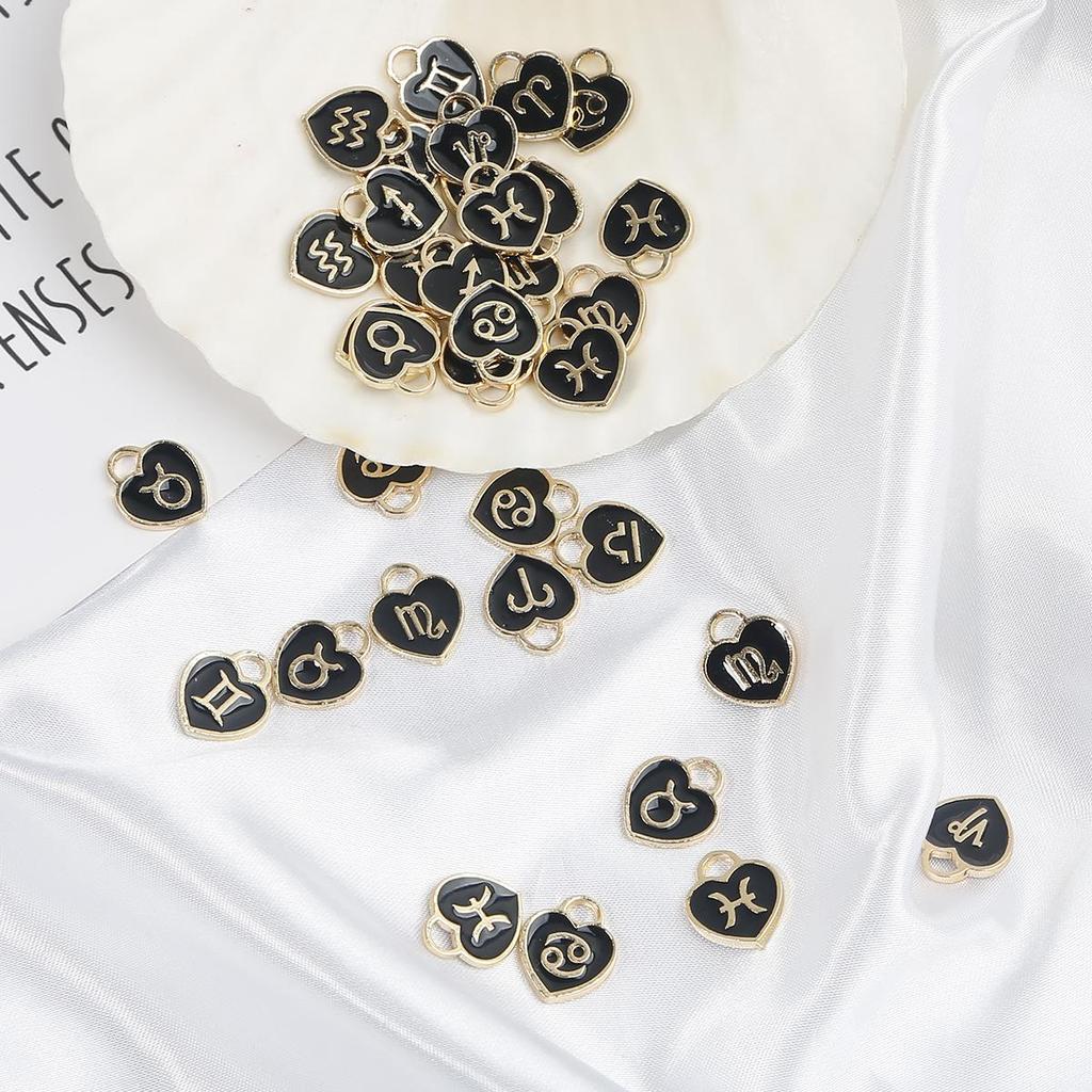 10/12 шт. 12*14 мм 12 созвездий сердце любви падает масляный сплав аксессуары для изготовления ювелирных изделий DIY ожерелье браслет серьги