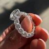 Huitan Eternity Promise Rings Women Luxury Fashion Engagement Wedding Jewelry Full Brilliant Cubic Zirconia Sparkling Rings
