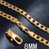 New 18K Gold Necklaces 20 Inches Classic 8MM Sideways Chain Necklace For Men High Quality Jewelrys Gifts Wedding Party