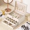 Luxurious Large-Capacity Jewelry Storage Box for Necklaces, Earrings, Bracelets, and Rings In Exquisite Gold Design.
