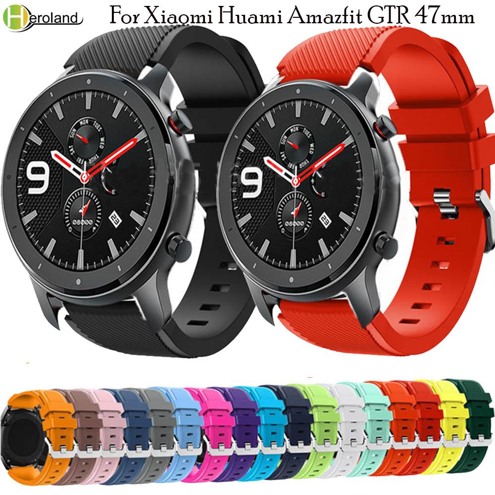 For Xiaomi Huami Amazfit GTR 47mm 22MM Silicone Watch Band for Huawei Watch GT 46mm Sport Replacement WatchBand Smartwatch Strap