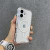 Блестящий чехол с ремешком-шнурком на запястье для For Iphone 16 1 14 Pro Max Plus 11 12 13, прозрачный, с магнитом