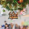 1 шт/5 шт новый акриловый плоский 2D рождественский домик цветочный рождественская елка подвеска украшение для дома подвеска для зеркала заднего вида автомобиля брелок подвеска
