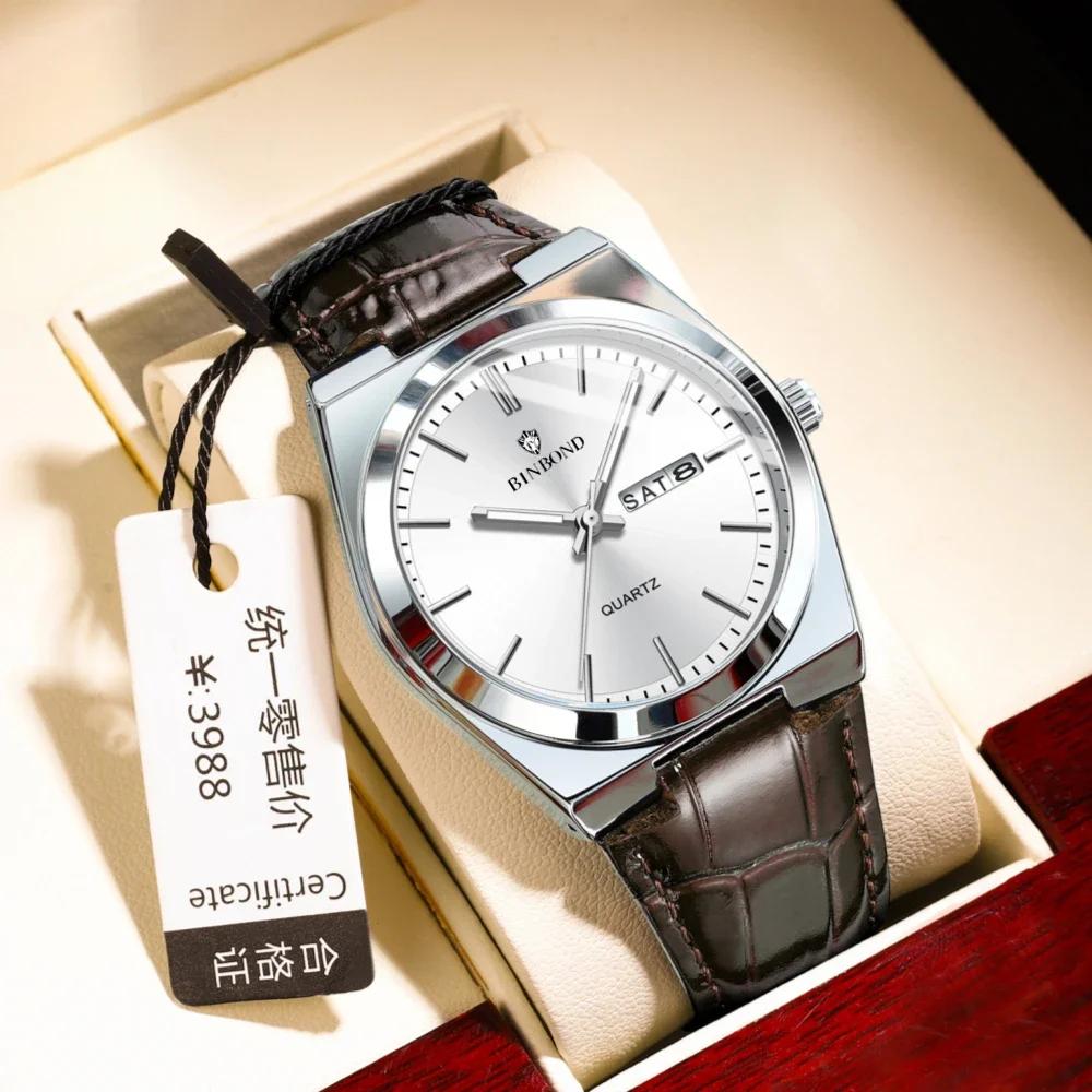 Casual Business Leather Fashion Quartz Wristwatches Gold Clock Men Luxury Watch Automatic Watches Mens Gifts Montre Homme