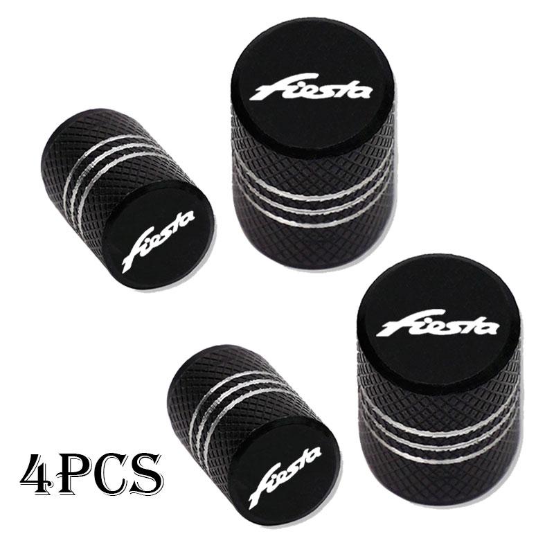 VFR7 For Ford Fiesta Auto Accessories 4pcs Auto CNC Badges Car Wheel Tire Valve Caps Tyre Stem Covers Airdust Waterproof