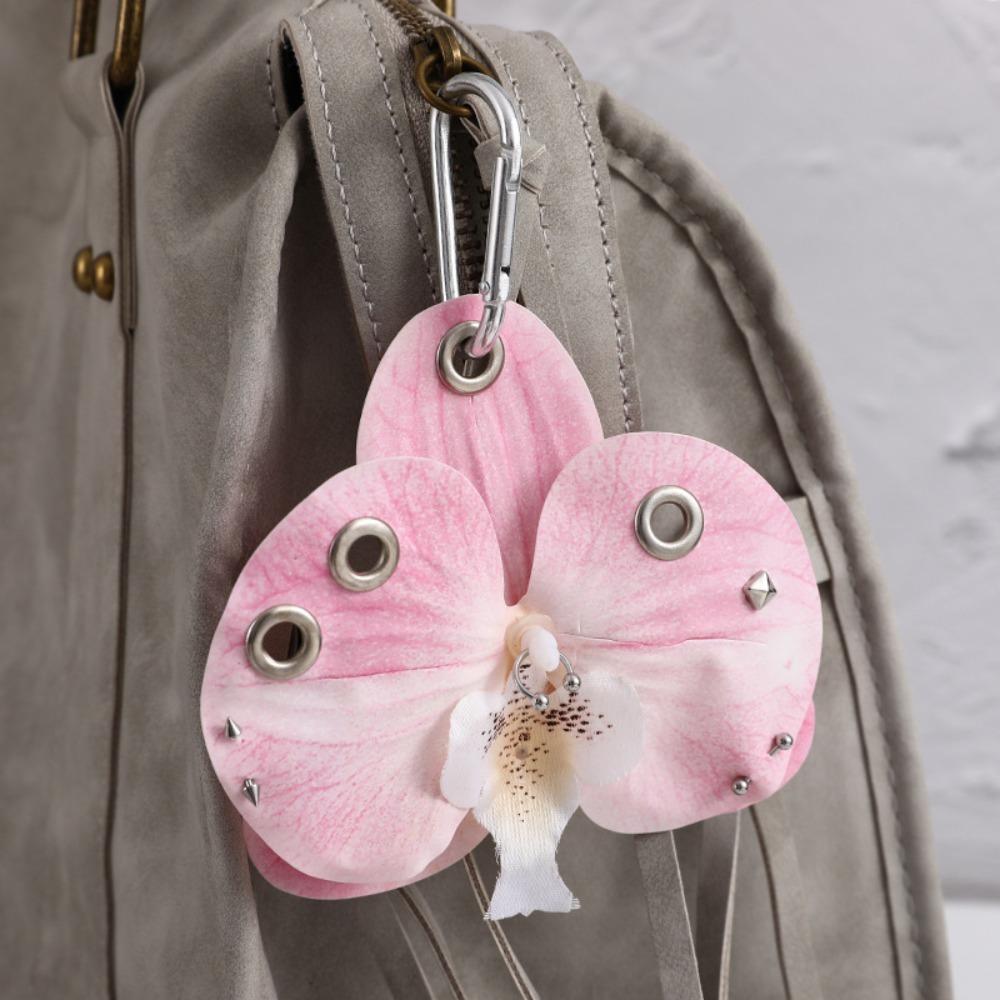 Backpack Decoration Orchid Lily Keychain Colorful Backpack Hangings Decor Flower Bag Pendant