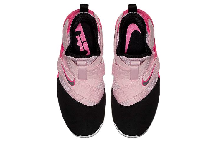 Nike Lebron 12 Удобные Нескользящие Амортизирующие Износостойкие Средние Детские Баскетбольные Кроссовки Черно-Розовые AA1352-666