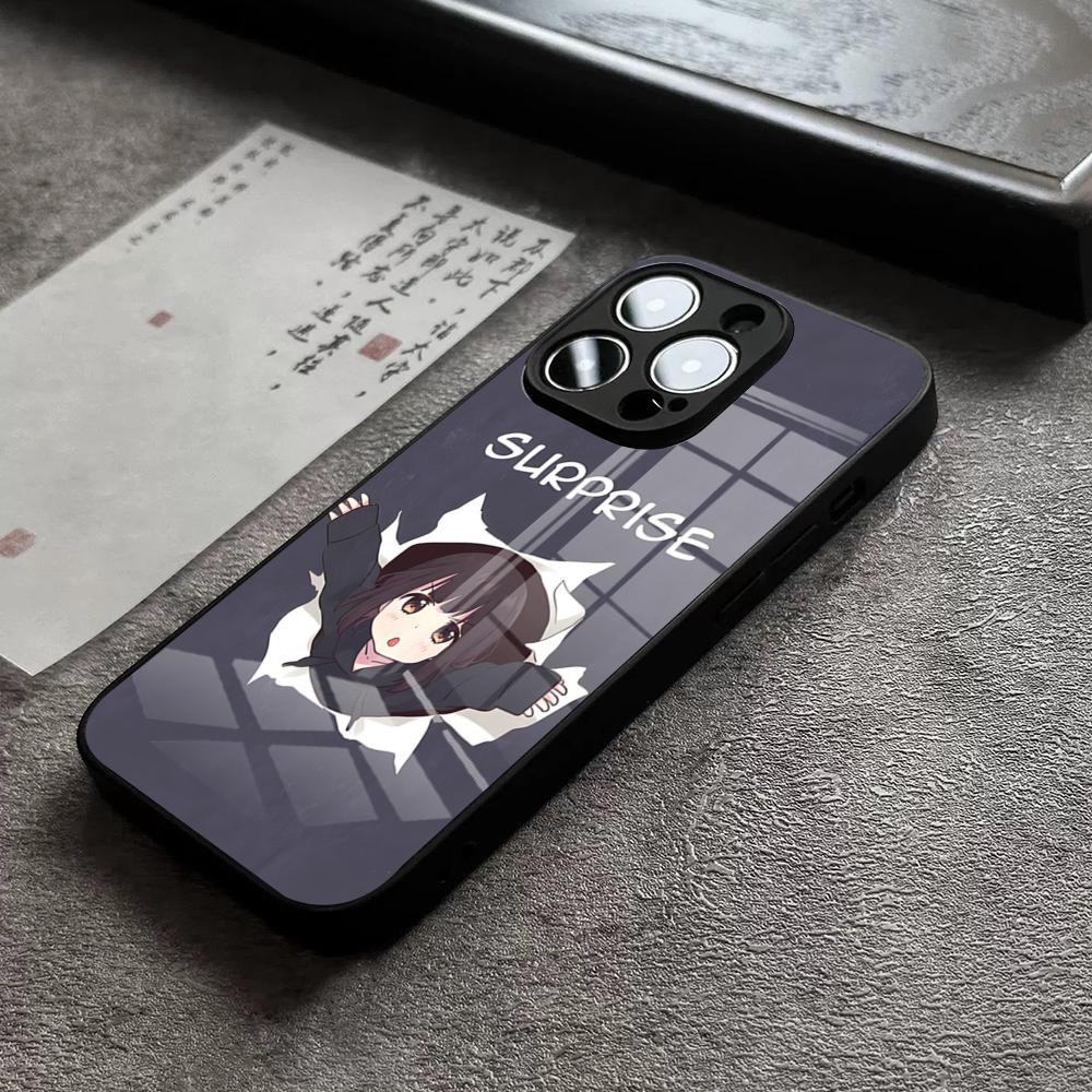 M-Menhera Chan Комикс Чехол для телефона Для iPhone 16 Pro Max 15 Plus 14 Pro 12 11 13 Mini X XR XS Max 8 7 Plus SE Стеклянная крышка