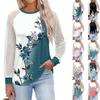 Women's  Long Sleeve  T Shirts Round Neck Lace Tops  Casual Blouses Trendy  Fashion Top