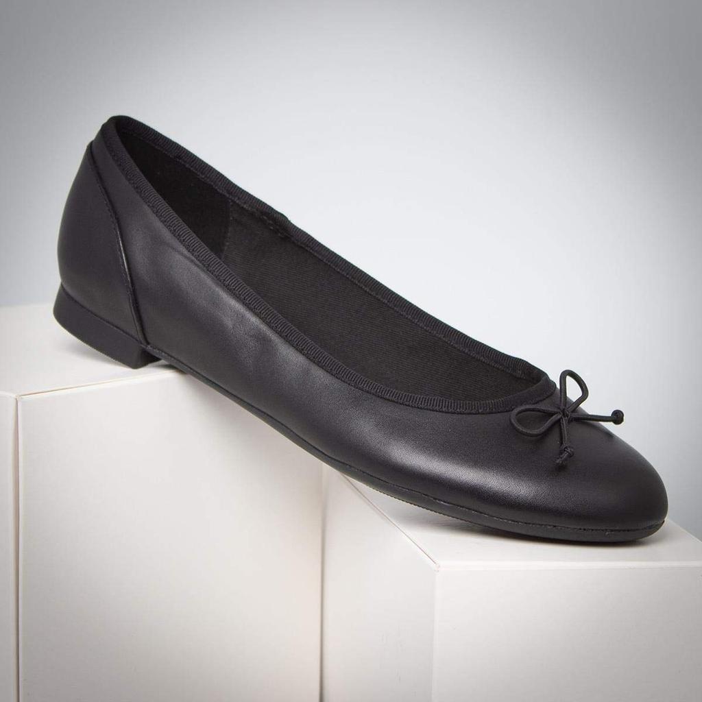 [Clarks] Туфли-балетки Couture Bloom, На плоской подошве, Удобные, Натуральная кожа, Черная кожа, 24,0 см