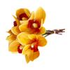 6 Stem Faux Orchid Decor 3D Printed Silk Flowers Iron Wire Stem Orchid Floral Decorations for Weddings Parties Yellow