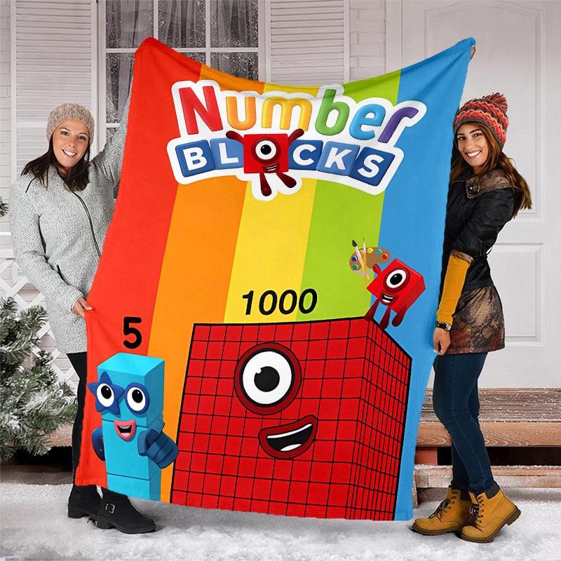 Numberblocks printed throw blanket—lightweight,soft,warm;versatile blanket for all seasons—perfect as &air-conditioning throw,nap blanket
