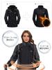 [TACVASEN] Women's Ski Wear Fleece Inner Outdoor Jacket 3WAY Waterproof Cold Protection Jumper Windproof Hood Plain Black Gray L