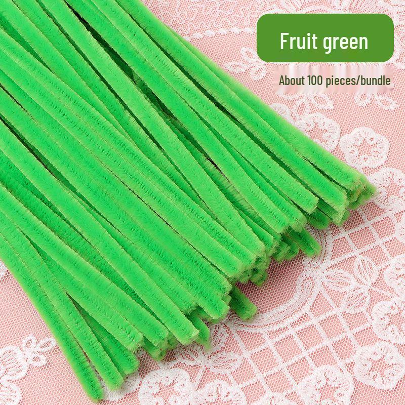 Thickened White Chenille Pipe Cleaners - Mixed Colors for DIY Bouquet Crafts