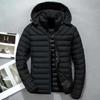 Легкая хлопковая стеганая куртка для мужчин больших размеров, повседневное пальто с капюшоном, теплая зима