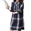 [unifiss] Check Tunic No Color One Piece Long Sleeve Casual Spring and Autumn Ladies Mrs. Lady Elegant Attract Adults Yuru One Piece Above the Knee