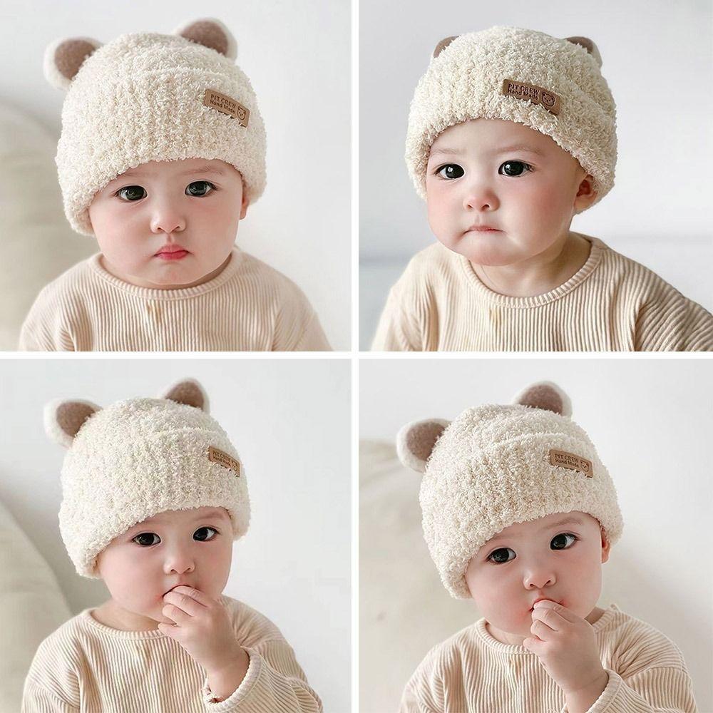 5 Months-3Year Soft Winter Hat Plush Beanie Hats Windproof Baby Knitted Hat  Boys Girls