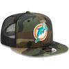 Throwback Miami Dolphins Mesh 9Fifty Snapback Cap wood camo
