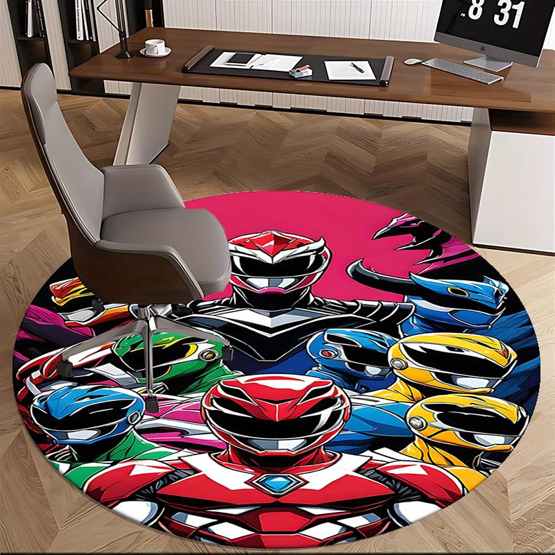 Коврик-подложка для стула Power Rangers - Круглый ковер для домашнего декора, Офисного использования, Гостиной, Спальни, Идея для подарка0282b