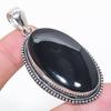 Natural Black Onyx Gemstone 925 Sterling Silver Jewelry Pendant 2.48" U2a47