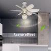 Silent Stepless Dimming Ceiling Fan Light with Remote Control, Strong Wind, E27 Base Bulb.