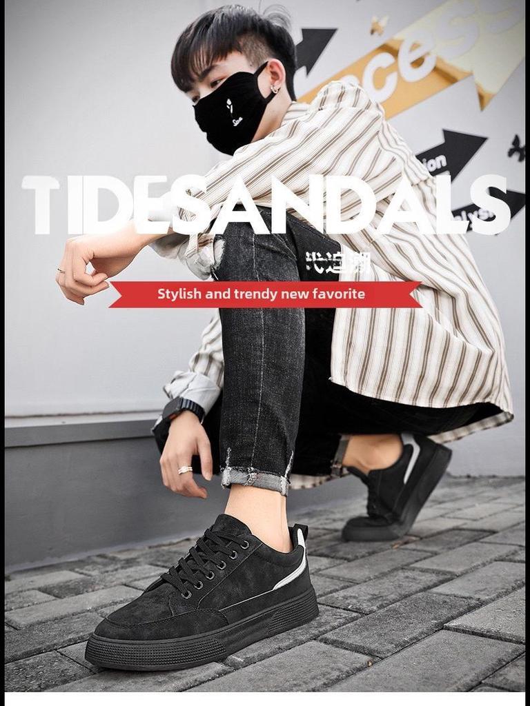 Модная мужская обувь на весну 2024 года: Мягкие, износостойкие, универсальные повседневные туфли с толстой подошвой для охраны труда