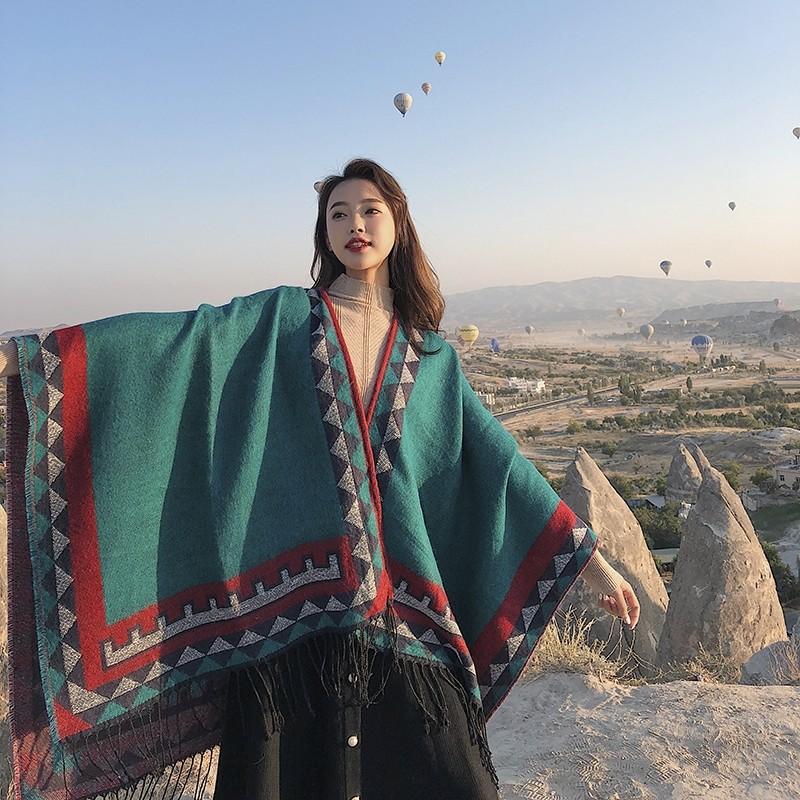 Дышащая, теплая и универсальная домашняя, осенне-зимняя женская шаль для путешествий, толстый плащ, одеяло с кондиционером