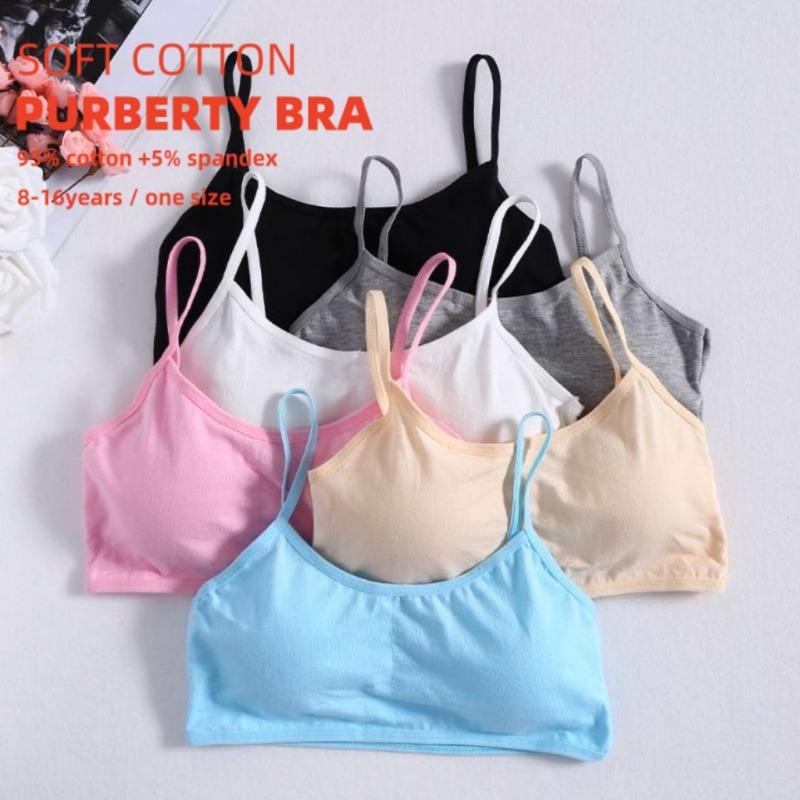 Мягкий хлопковый тренировочный бюстгальтер для молодых девушек, дышащее нижнее белье для подростков