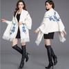 Mink Fleece Cape Shawl Winter Korean Version Fringed Dual-Purpose Embroidered Cape Cardigan Thickened Long-Sleeved Skin-Friendly Sweater