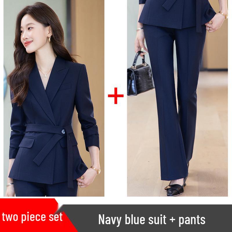 Женский высококлассный осенне-зимний приемный костюмный набор для профессиональной и стильной презентации