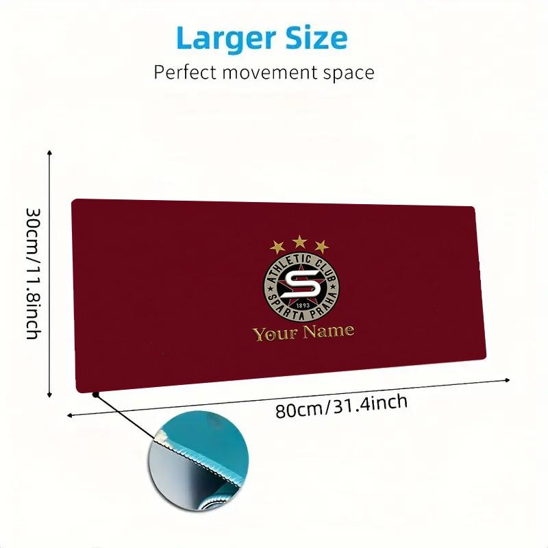 Ac Sparta Praha Custom Name Large Size Mouse Pad Large Gaming Table Cushion Non-slip Laptop Tablet Big Mousepad XXL Mat Mini PC Playmat With Lock edge