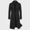 Men's Slim Fit Woolen Trench Coat, Long Double-Breasted, 2024 Autumn/Winter, Sizes M-4XL
