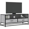 VidaXL TV Cabinet Sonoma Grey 100x34.5x40 Cm Engineered Wood and Metal, TV Stand, Hi-fi Cabinet, Entertainment Center, 848817