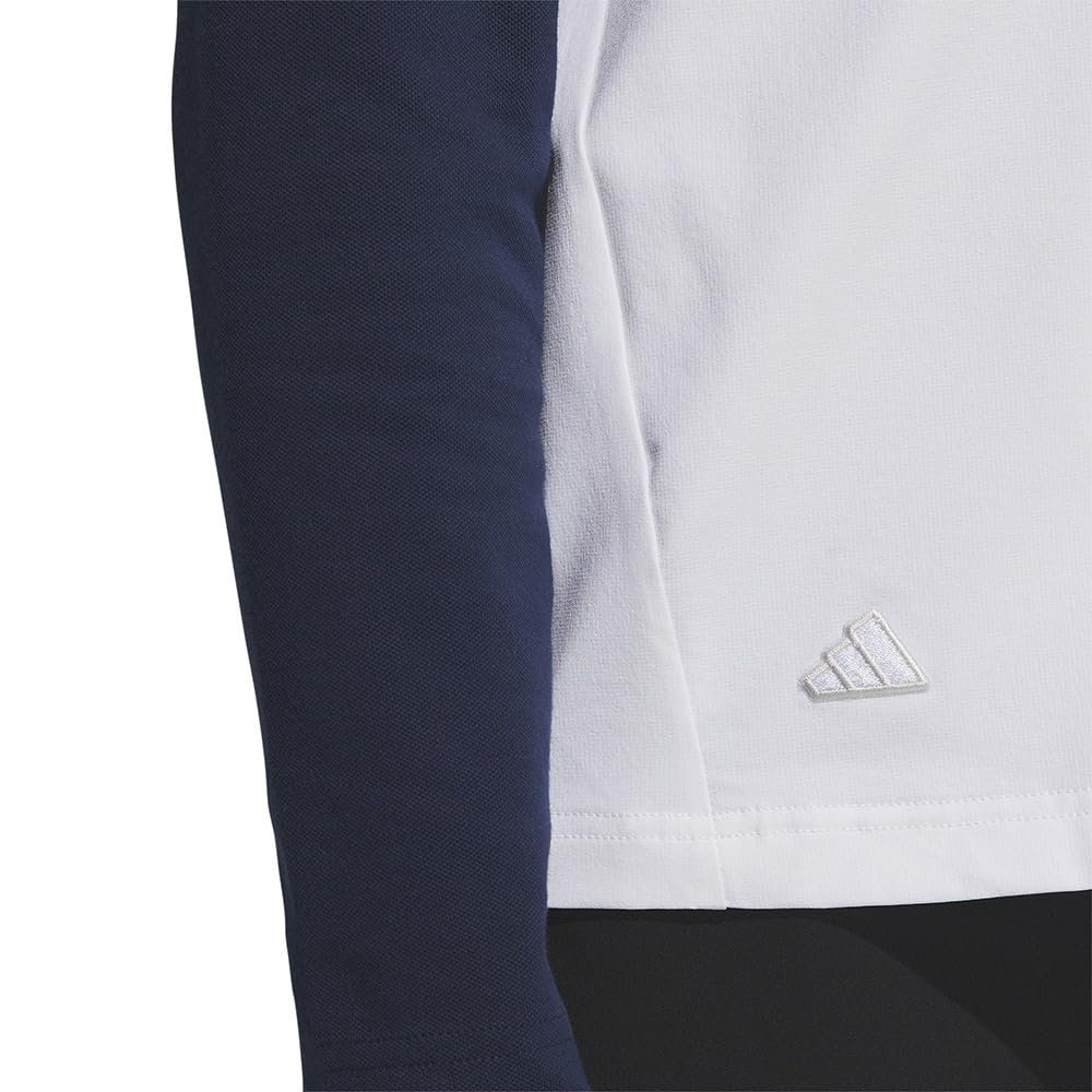 Adidas Golf Поло для гольфа с воротником-стойкой, многослойная, с графическим принтом EPW, эластичная, белая, L/S, мужская