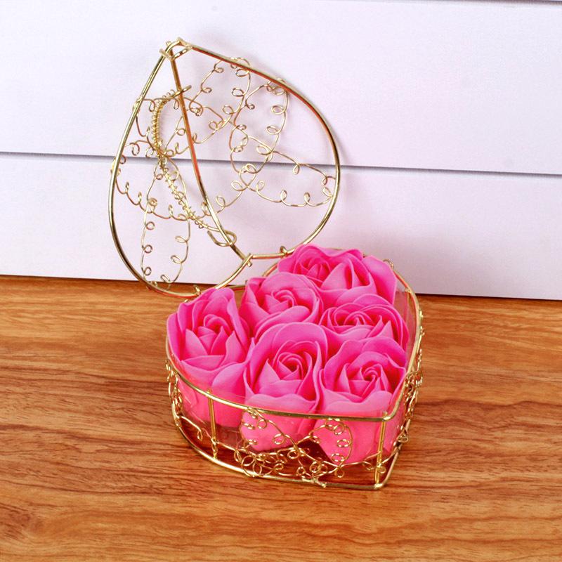 1PC Soap Flower Simulated Flower Valentine's Day Gift Rose Heart Box