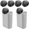 Dunzy Microphone Windscreens/Wind Muffs (4 Pieces) for DJI Mics, Furry Microphone Covers for Wind and Ambient Noise Reduction, Wireless Lavalier Micro
