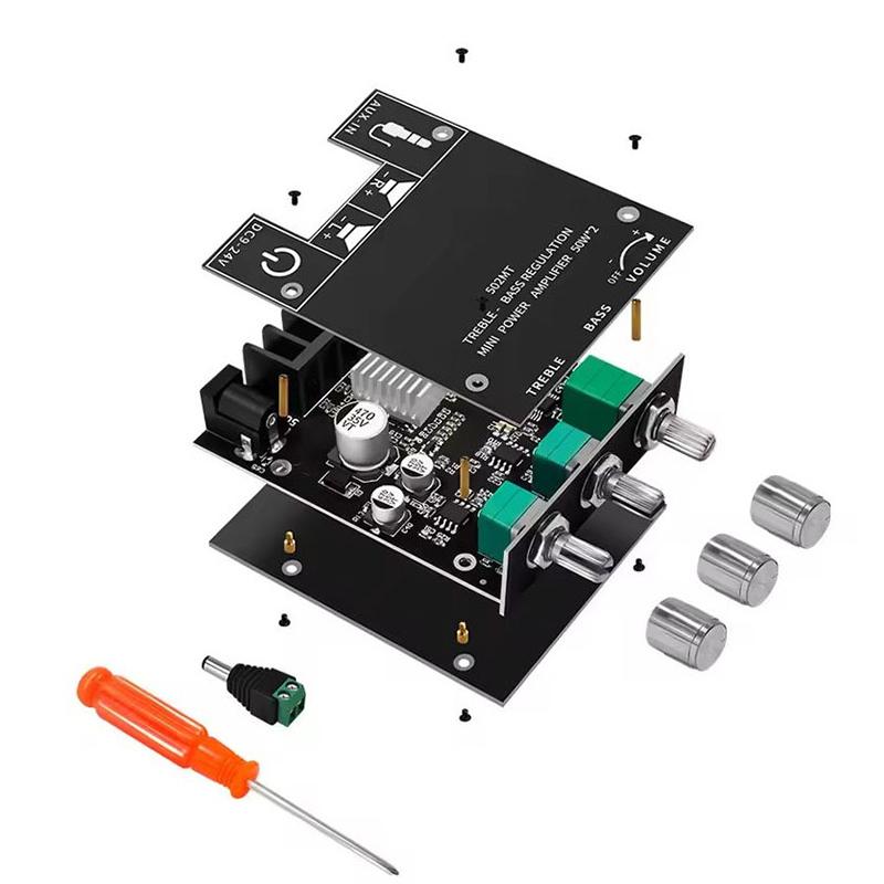 2-канальная высокомощная цифровая плата аудиоусилителя HIFI Stereo 2x50 Вт, усилитель басов ZK-502MT, плата усилителя сабвуфера Bluetooth 5.0