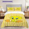 Tweety Bird Pink Bow Pink Background Threepiece Set 1 Duvet Cover 2 Pillowcase Without Core Bedding Set Duvet Cover And Pillowcase