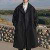 Men's Mid-Length Double-Breasted Wool Coat with Suit Collar