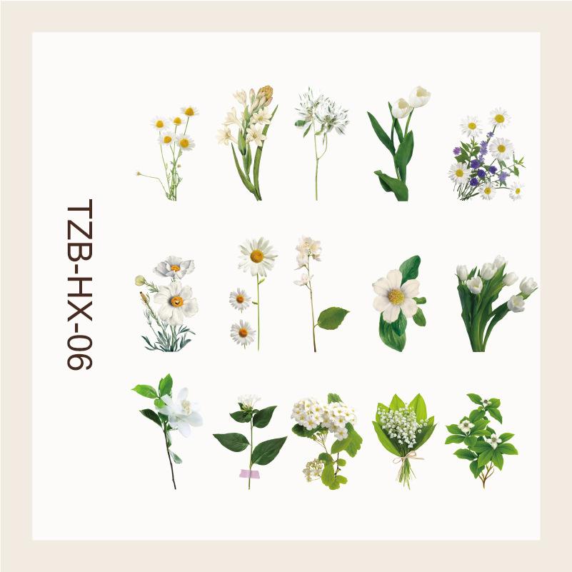 JIANWU Flower Letter Series Vintage Plant Floral Landscape Material Collage Scrapbooking PET Sticker Creative Journal Stationery