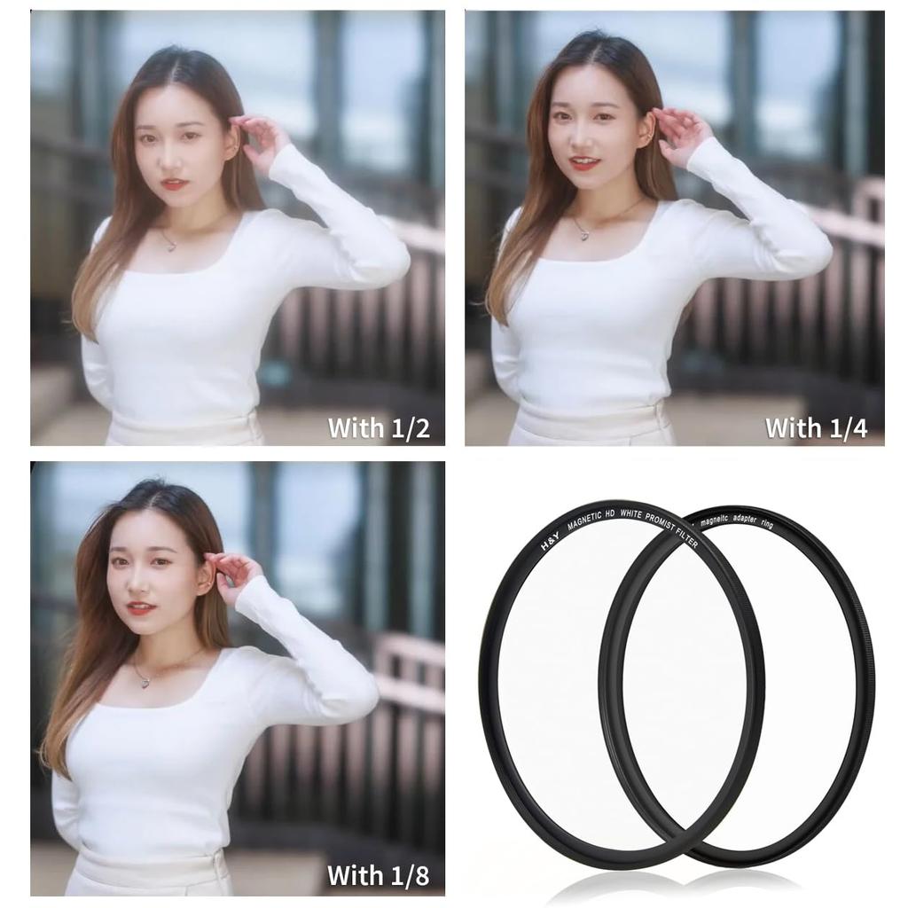 Мягкий фильтр 82мм Магнитный HD Белый Promist Фильтр Комплект Магнитная Тонкая Рамка Антистатический Водоотталкивающий Защищающий от царапин H&Y 1/4 MW4-82