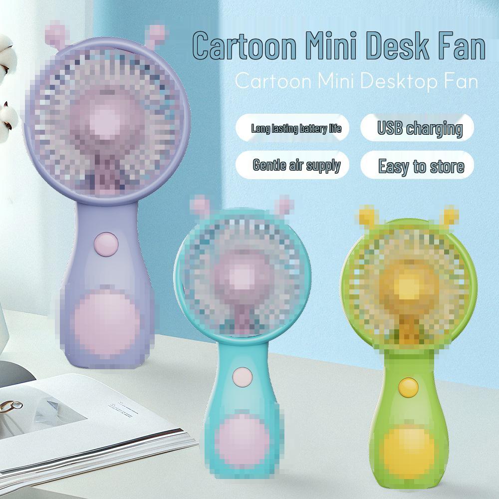 USB Rechargeable Cartoon Snail Handheld Fan - Perfect Gift for Kids' Activities, Logo Printable
