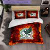 Mexico footbal Pattern 3 Pieces Bedding Set Soft Microfiber Duvet Cover with Pillow Cases for Bedroom