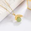 Imitation Hetian Jade Leaf Necklace Female Simple, Fresh and Advanced Sense Fashion Plant Shape Design Sense