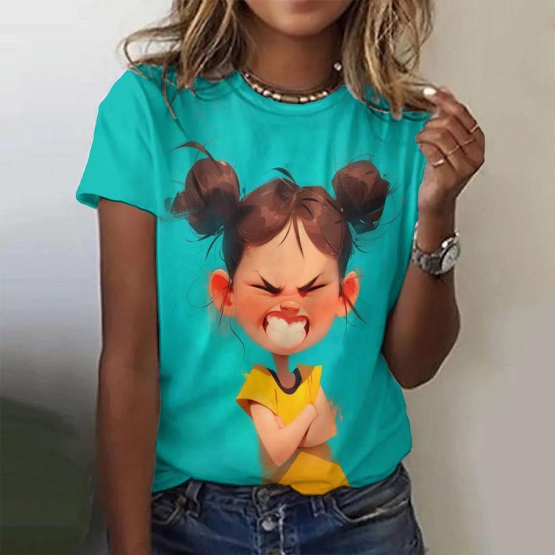2024 женская футболка с графическим принтом для девочек, укороченный топ, футболка больших размеров, летняя женская трендовая одежда, женская рубашка с коротким рукавом, оригинал
