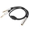 1.6ft 6.35mm Female to 2 Male Cable Plug and Play Speaker Y Extension Cable  Audio Equipment