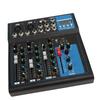 Sound Mixer Metal LCD Display 4 Channel Real Time Monitor Sound Mixing Console for DJ Studio Recording US Plug 110V