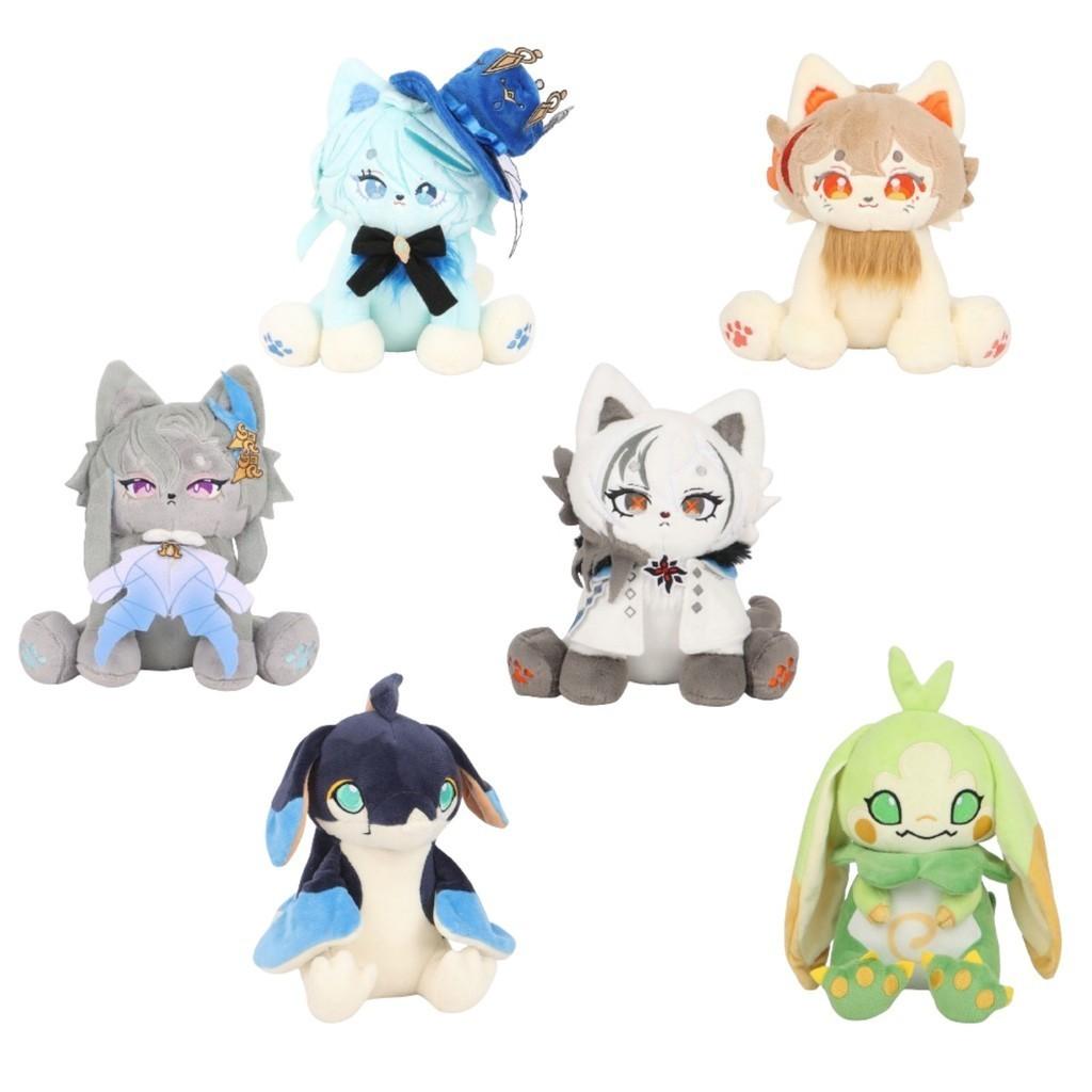 Очаровательная плюшевая игрушка-кошка по мотивам Genshin Impact, мягкая и уютная аниме-фигурка дракона