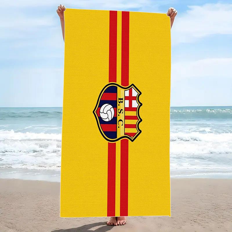 Пляжное полотенце с принтом Barcelona SC, Большое, Мягкое, Быстросохнущее, для Пляжа, Кемпинга, Плавания