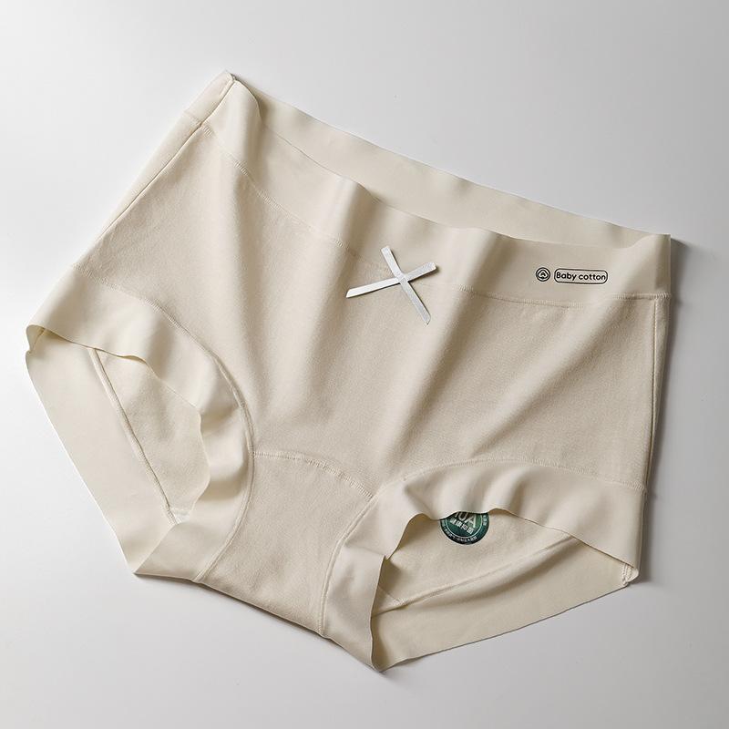 Женские весенне-летние трусы-слипы из чистого хлопка класса 10A с антибактериальным эффектом, с удлиненной ластовицей и средней посадкой